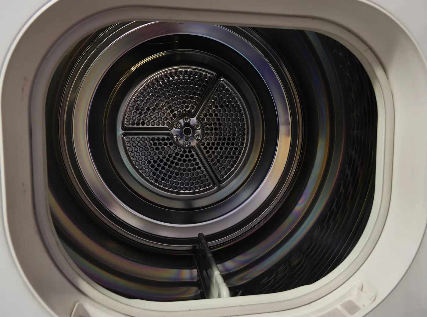 Inside a tumble dryer