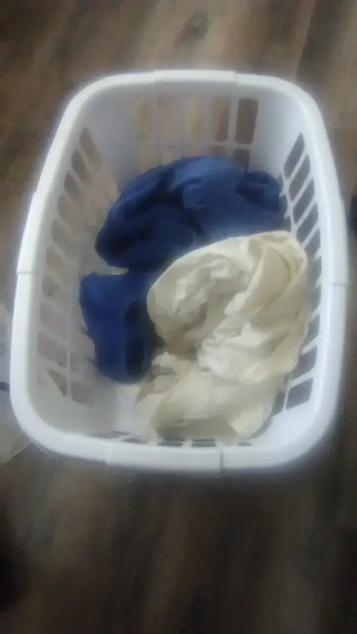 Clothes in a laundry basket