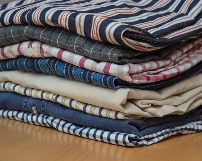 A stack of ironed shirts